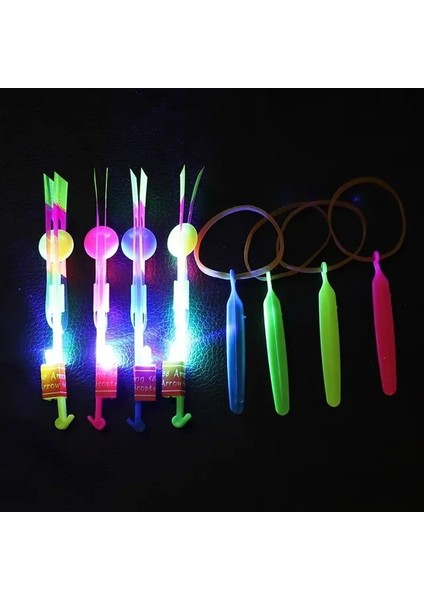 01-Mavi Renkli Aydınlık Işık Oyuncaklar Çocuk Çocuk Lastik Bant Mancınık Ok Roket Oyunları LED Aydınlatma Up Elastik Hızla Hızlı Uçan (Yurt Dışından)