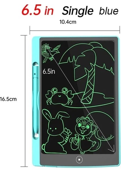 6.5in Tek Mavi Çocuk Elektronik Çizim Tahtasında LCD Ekran Grafik Çizim Tableti Çocuk Oyuncakları Eğitim Için El Yazısı Boyama Pedi (Yurt Dışından)