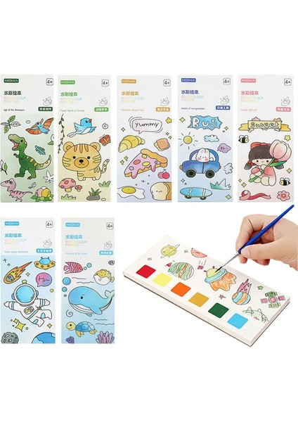 1 Adet Fırça Çocuklar Guaj Grafiti Boyama Resimli Kitap Sevimli Hayvan Uzay Astronot Çocuk Suluboya Doodle Not Defteri Renk Doldurma Oyuncaklar (Yurt Dışından)
