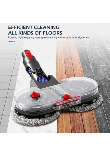 Dyson V7 V8 V10 V11 V15 Için Elektrikli Paspas Başlığı Aparatı, 6 Parça Yıkanabilir Paspas Pedleri ile Çift Döner Motor (Yurt Dışından)