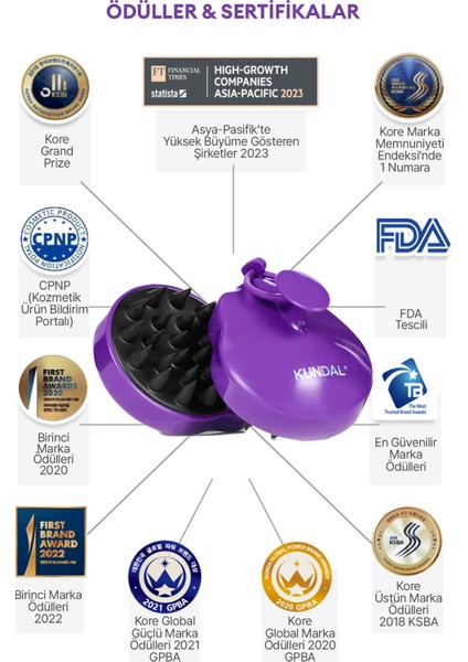 Saç Derisi Masaj Tarağı KUNDAL Shampoo Brush