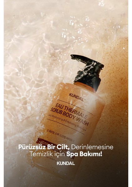 Peeling Etkili, Tanecikli Vücut Yıkama Jeli KUNDAL Eau Thermale Scrub Body Wash (Leather Iris)