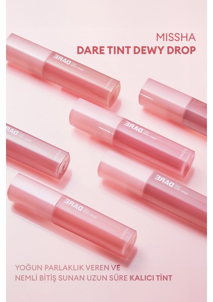 Uzun Süre Kalıcı, Nemli Bitiş Sunan Parlak Tint Dare Tint Dewy Drop (Baby Coral)