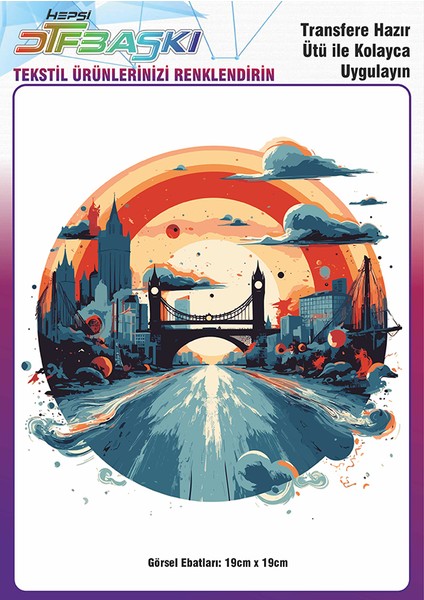 Ütü ile Yapışan Vintage Bohemian Tekstil Dtf Baskı