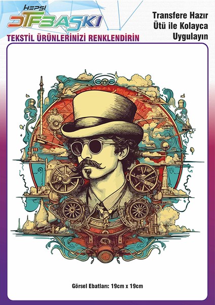 Ütü ile Yapışan Vintage Bohemian Tekstil Dtf Baskı