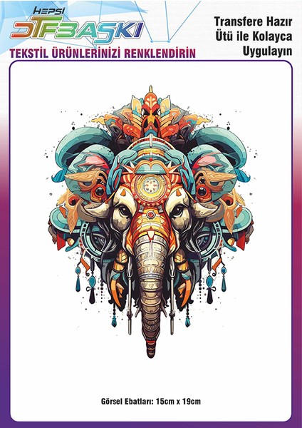 Ütü ile Yapışan Vintage Bohemian Tekstil Dtf Baskı