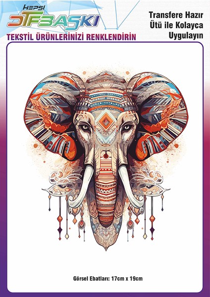 Ütü ile Yapışan Vintage Bohemian Tekstil Dtf Baskı