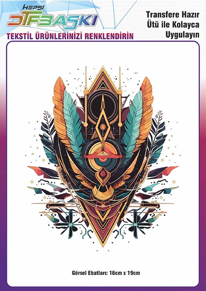 Ütü ile Yapışan Vintage Bohemian Tekstil Dtf Baskı