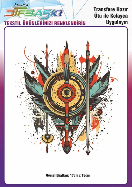 Ütü ile Yapışan Vintage Bohemian Tekstil Dtf Baskı