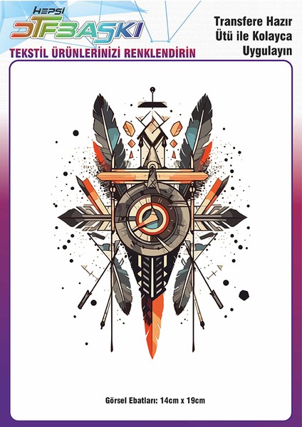 Ütü ile Yapışan Vintage Bohemian Tekstil Dtf Baskı