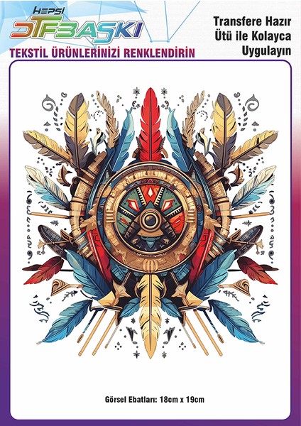 Ütü ile Yapışan Vintage Bohemian Tekstil Dtf Baskı