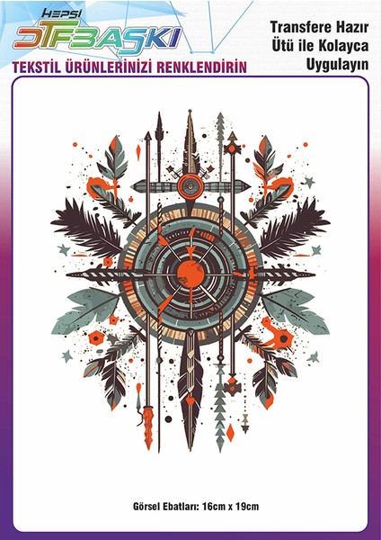 Ütü ile Yapışan Vintage Bohemian Tekstil Dtf Baskı