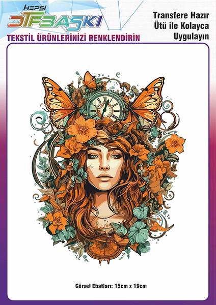 Ütü ile Yapışan Vintage Bohemian Tekstil Dtf Baskı