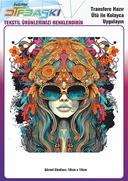 Ütü ile Yapışan Vintage Bohemian Tekstil Dtf Baskı