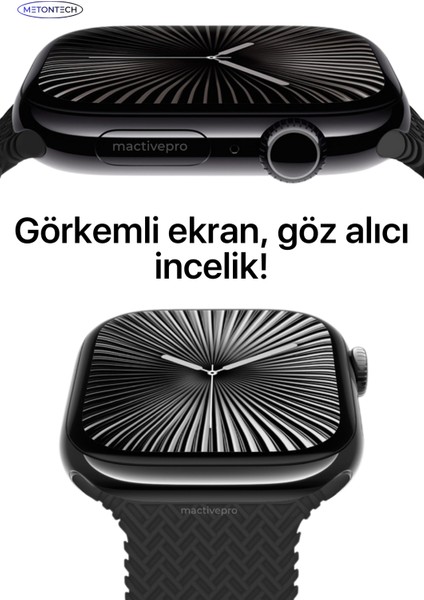 MactivePro Watch HK10 Pro Max+ Plus Amoled Akıllı Saat Kordon Tüm Akıllı Telefonlara Uyumlu Akıllı Saat Siyah