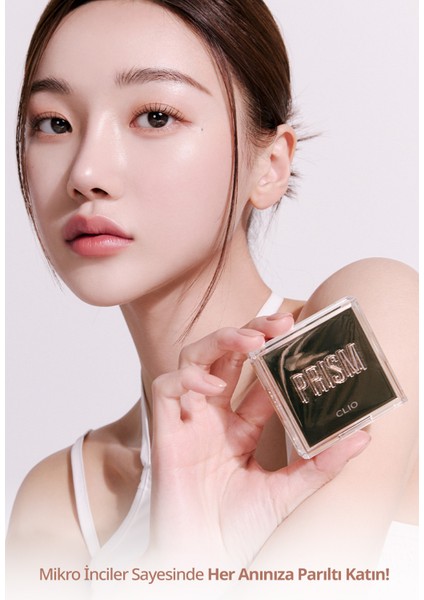 Mikro İnci Tanecikleriyle Yoğun Işıltı Sağlayan Highlighter CLIO Prism Highlighter (02 Fairy Pink)