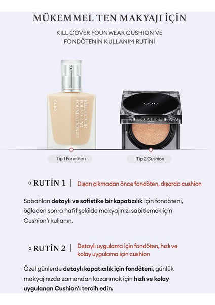 Yoğun Kapatıcılık Sağlayan Fondöten CLIO Kill Cover Founwear Foundation Spf30 PA+++ (4 Ginger)