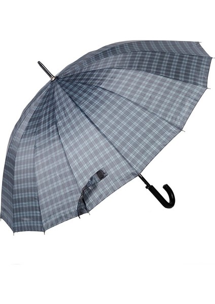 Rst Lacivert Kare Ekose Fiber 16 Telli Erkek Baston Şemsiye M21MARRST02R003