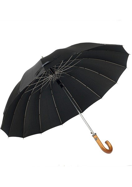 Siyah Ekose Ahşap Saplı 16 Çelik Telli Premium Lüks Erkek Baston Şemsiye M21MARMPR1025R002 fiyatları