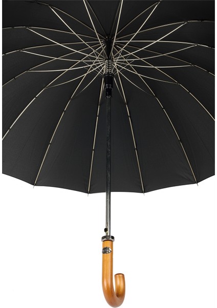 Siyah Ekose Ahşap Saplı 16 Çelik Telli Premium Lüks Erkek Baston Şemsiye M21MARMPR1025R002 modelleri