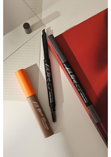 Yoğun Pigmentli, Üçgen Fırça Uçlu Kaş Maskarası CLIO Kill Brow Color Brow Lacquer (01 Natural Brown)