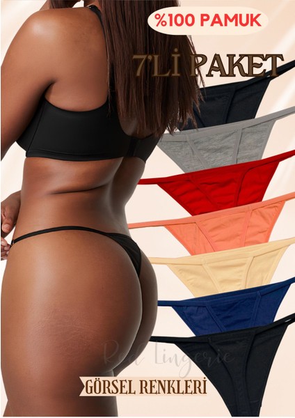 Red Love Cloud Askılı Tanga Külot (String) 7'li Paket