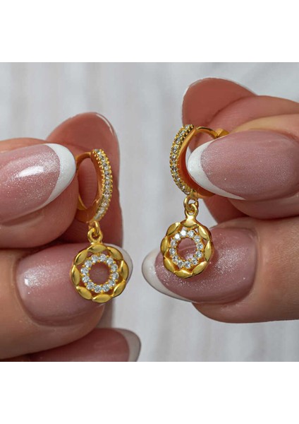 Gümüş Sallantılı Gold Halka Kadın Küpe CSR2185721