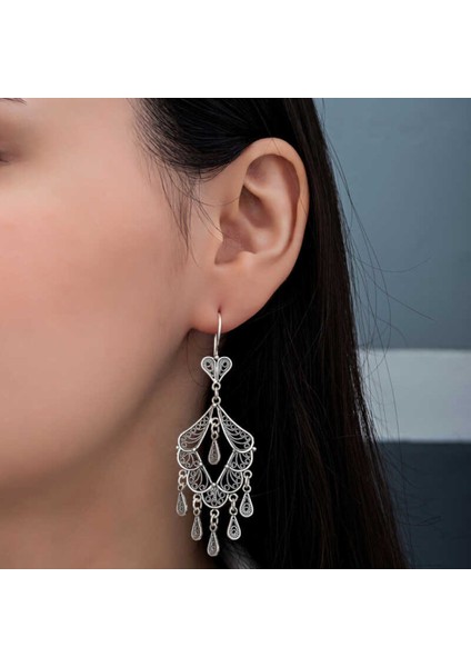 Gümüş Telkari Sallantılı Kadın Küpe CSR2185327 fiyatları