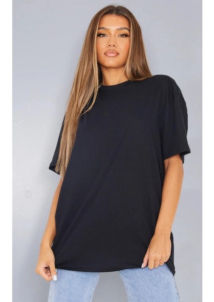 Kadın / Kız Siyah ve Beyaz 2 Adet Oversize T-Shirt
