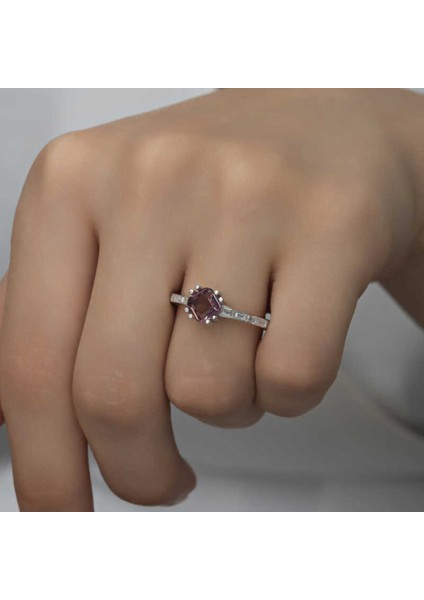 Gümüş Rose Kırmızı Lotus Çiçeği Yüzük CSR2183227 fiyatları