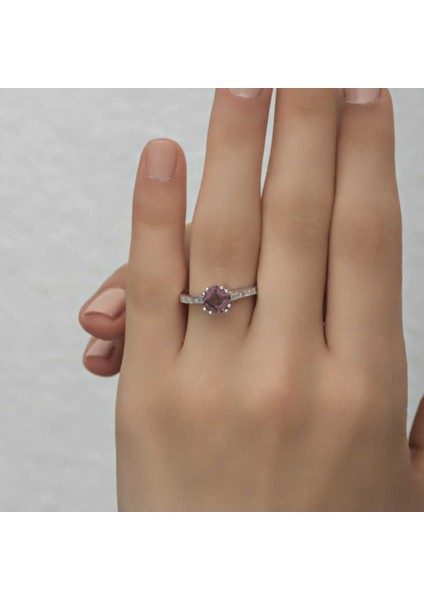 Gümüş Rose Kırmızı Lotus Çiçeği Yüzük CSR2183227 fırsatları