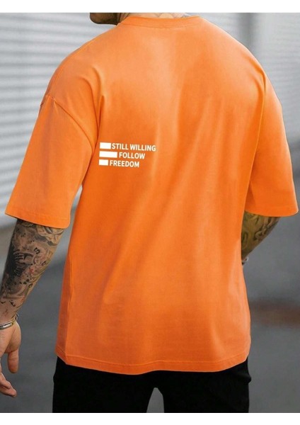 Still Willing Baskılı Oversize Erkek T-Shirt Salaş Boyfirend modelleri