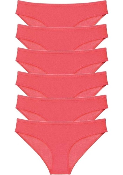 6 Adet Süper Eko Set Likralı Kadın Slip Külot Fuşya