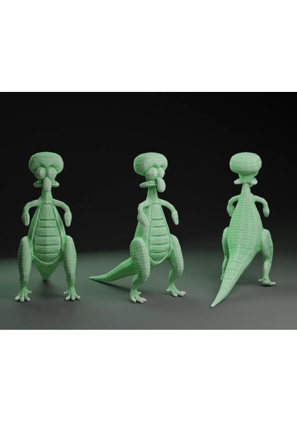 Sünger Bob Serisi Dinazor Beden Squidward Figürü - 15 cm