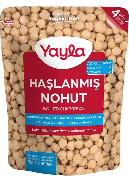 Haşlanmış Nohut 700 gr x 9 Adet (Koli)