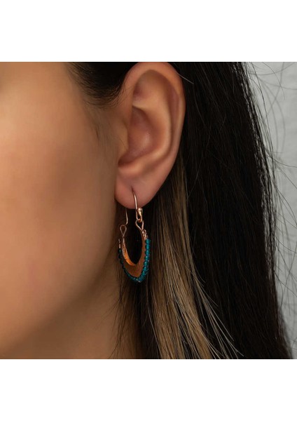 Gümüş Turkuaz Taşlı Bohem Küpe CSR2182929 fiyatları