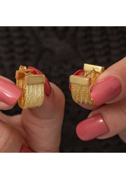 Gümüş Trabzon Hasır Çivili Kadın Küpe CSR2185618