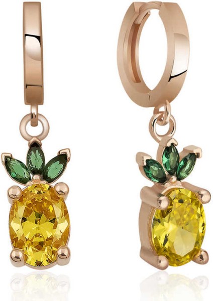 Gümüş Ananas Figür Meyve Küpe CSR2183336