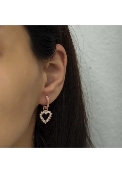 Gümüş Halka Kalp Kadın Küpe CSR2183821 modelleri