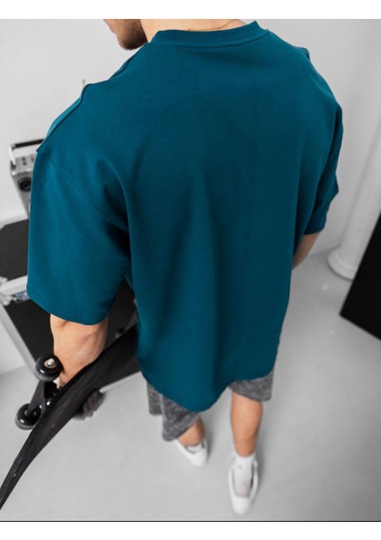 Oversıze Özel Dikim Tek Renk Tişört - Manken Üst Düzey Spor Tişört