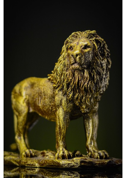 Aslan Dekoratif Heykel Altın Biblo