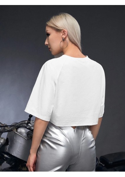 Kadın / Kız Crop Oversize Houston Baskılı