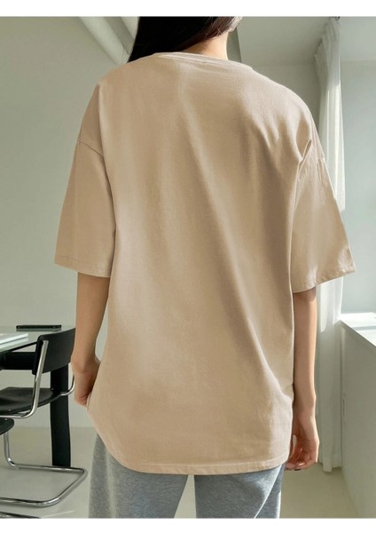 Kadın / Kız Minik 2 Penguen Baskılı Oversize T-Shirt Salaş Boyfirend fiyatları