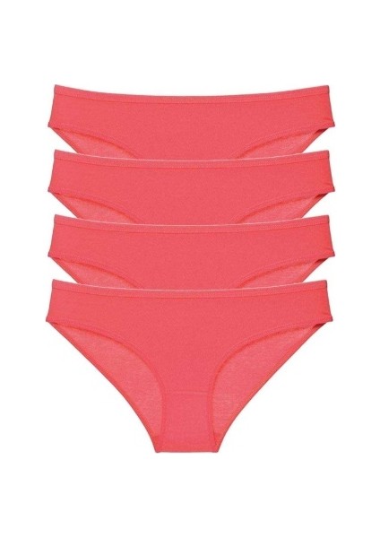 4 Adet Süper Eko Set Likralı Kadın Slip Külot Fuşya