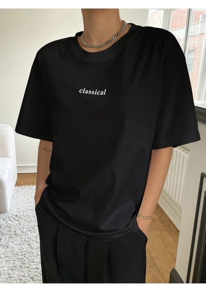 Kadın / Kız Classical Baskılı Oversize T-Shirt Salaş Boyfirend