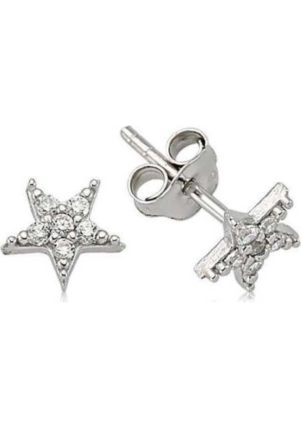 Gümüş Yıldız Çivili Küpe CSR2181863