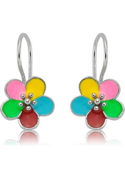 Gümüş Sallantılı Çiçek Çocuk Küpesi CSR2184173