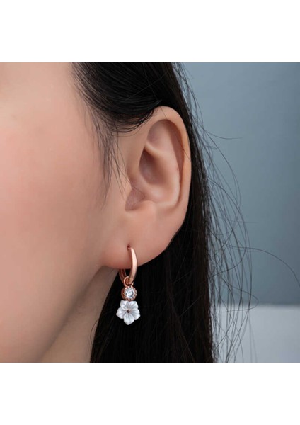 Gümüş Rose Sallantılı Manolya Çiçeği Kadın Küpe CSR2185349 fiyatları