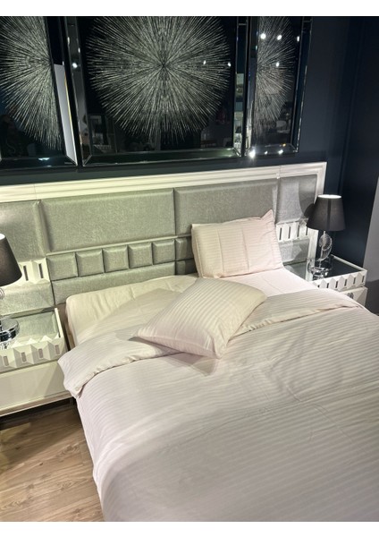 Tek Kişilik 73 Tel Çizgili Saten ( Pamuk) 180*280 Çarşaf 160*220 Nevresim 50*70 Yastık Kılıfı modelleri
