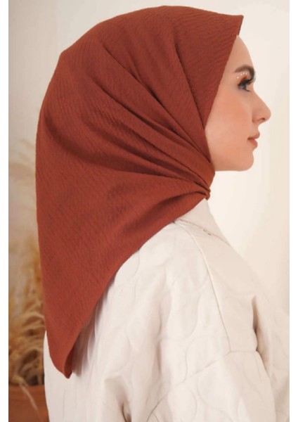 Kadın Tesettür Mio Caz Eşarp Hijab Kiremit modelleri
